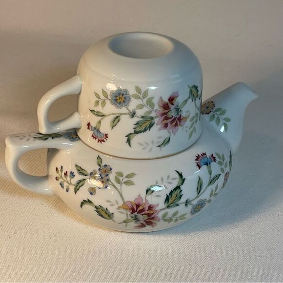 Andrea by Sade's Tea for One teapot and cup porcelain floral - Picture 4 of 16